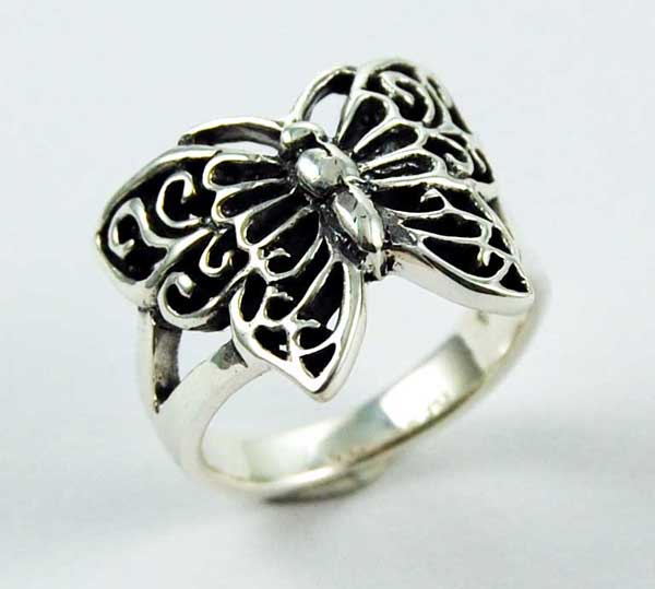 Ring Silver Butterfly Fancy