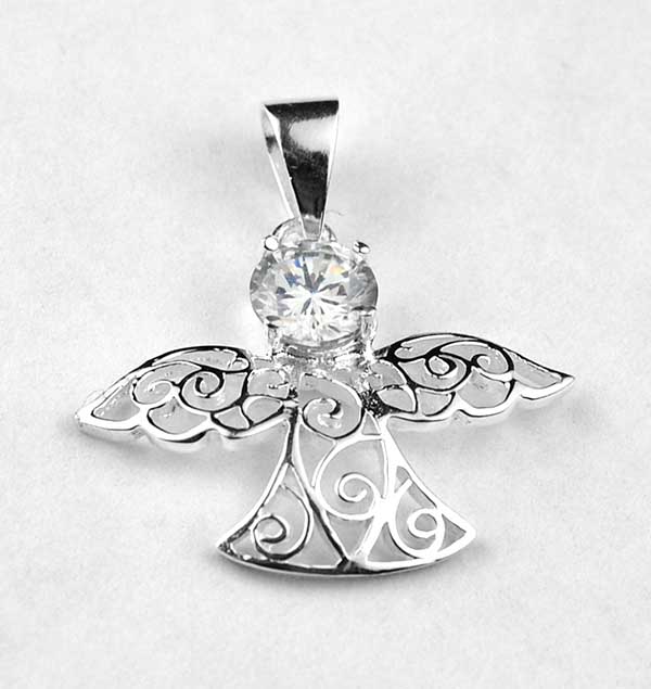 Silver Pendant Fairy Clear