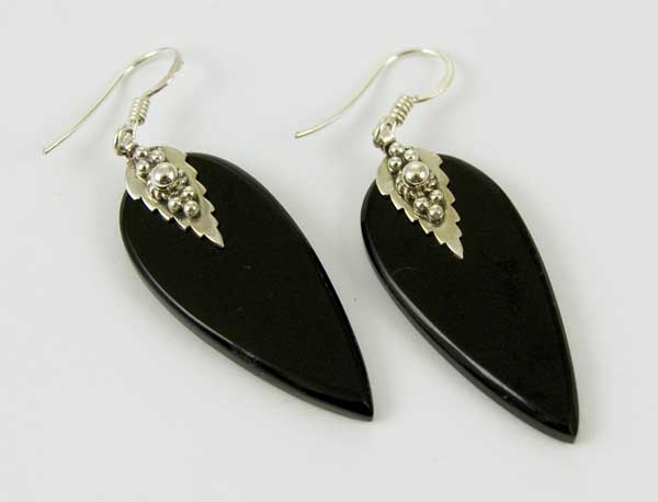Earring Silver Black Onyx