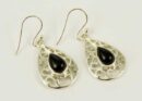 Earring Silver Oval Black Onyx