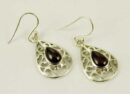 Earring Silver Oval Garnet