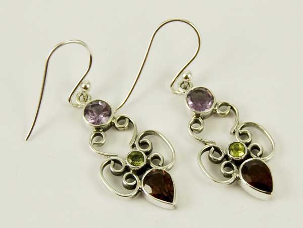 Earring Silver Mixed Drop