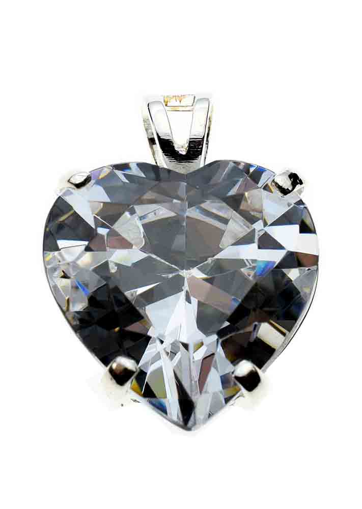 Silver Pendant Stone Clear