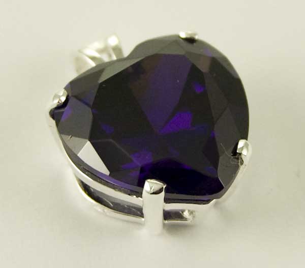 Silver Pendant Stone Purple