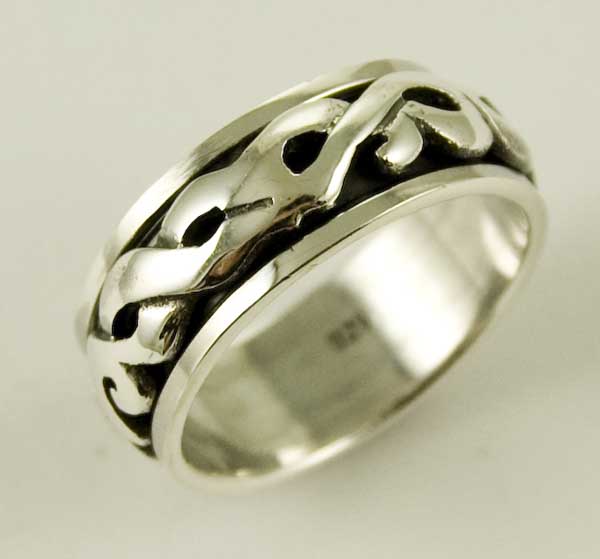 Ring Silver Band Twisted