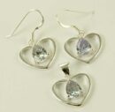 Silver Pendant And Earring Set