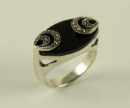 Ring Silver Onyx Eye Shape