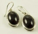 Silver Earring Oval Drop L3cm