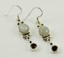 Earring Silver Circle Drop Rainbow