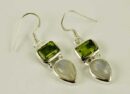 Earring Silver Double Stone