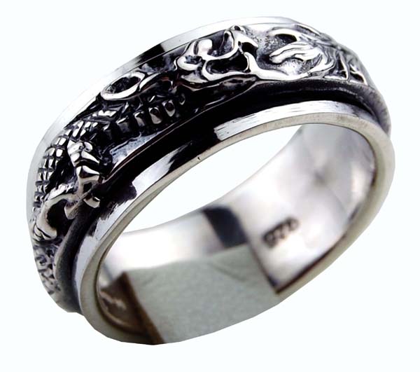 Ring Silver Dragon Spinner