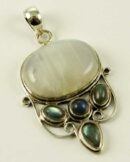 Silver Pendant Oval Stone
