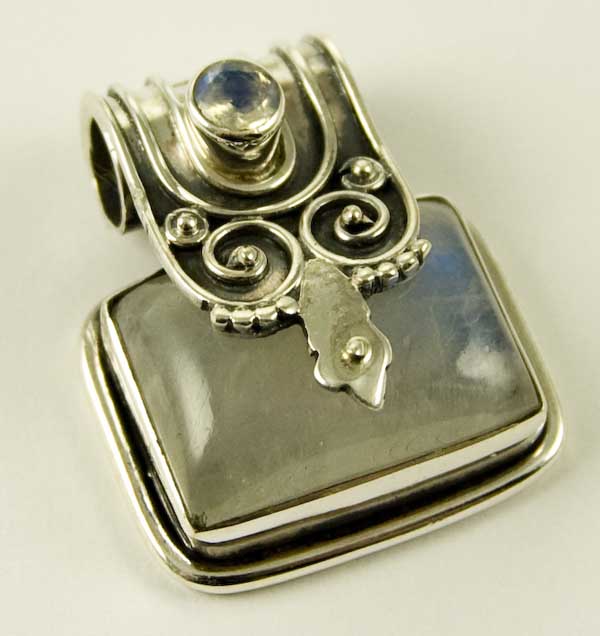 Silver Pendant Square Stone