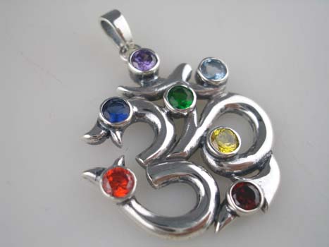 Pendant Silver Om 33mm