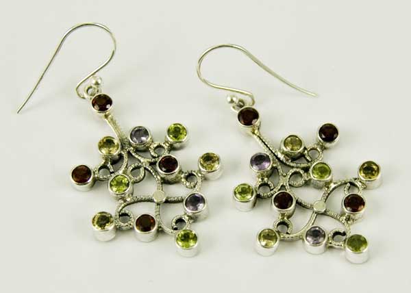 Earring Mixed Stones Tree Style 35mm