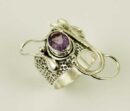 Ring Silver Amethyst Cut Stone