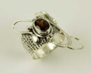 Ring Silver Garnet Cut Stone