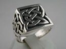 RING SILVER WIDE BAND CELTIC