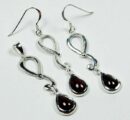 Pendant And Earring Set Fancy Teardrop Garnet