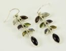 Earring Mixed Stones Leaves 40mm