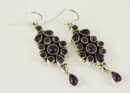 Earring Silver Amethyst Stones