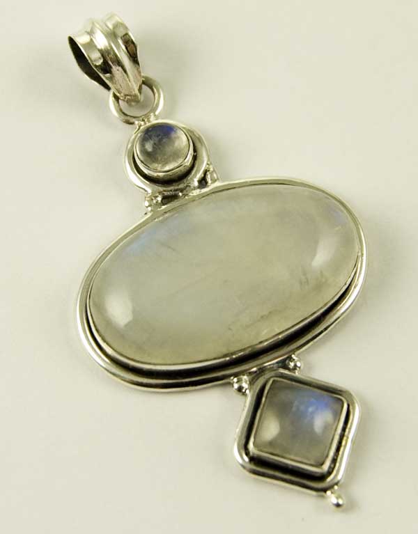 Silver Pendant Triple Stone