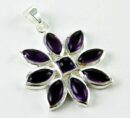 Pendant Silver Flower Amethyst