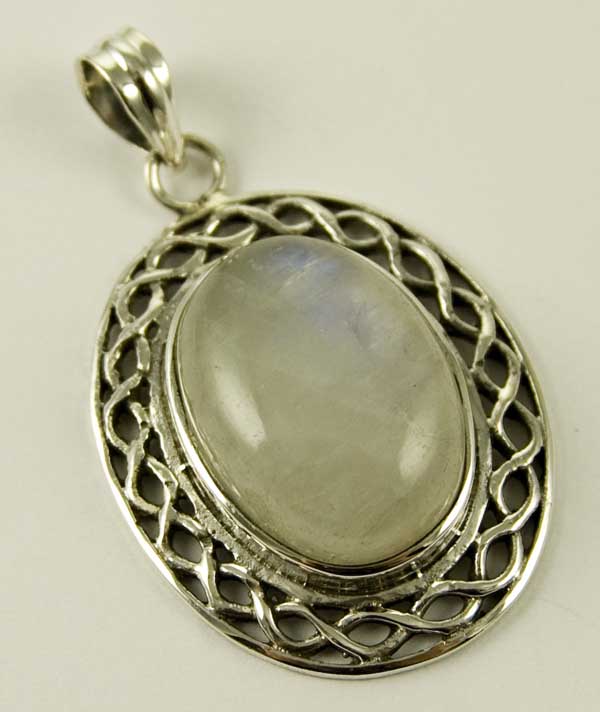 Silver Pendant Oval Stone