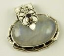 Silver Pendant Oval Fancy Top