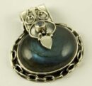 Silver Pendant Oval Stone