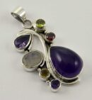 Pendant Silver Tear Drop Amethyst