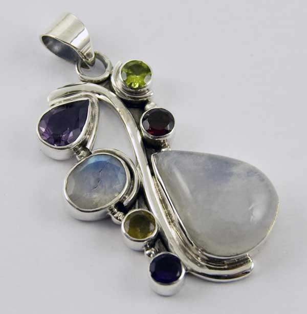Pendant Silver Tear Drop Moonstone