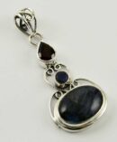 Pendant Silver Oval Labrodite