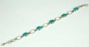 Bracelet Silver Turquoise Oval Links