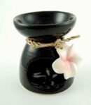 Oil Burner Black With Flower