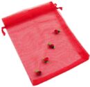Pouch Mesh Red With Flowers 2pcs