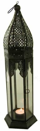 Lantern Metal Black Clear 44cm