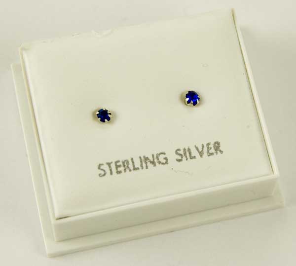 Earring Silver Sapphire Stone