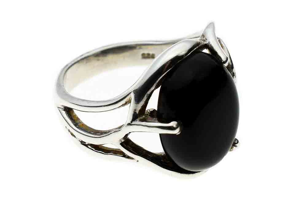 Silver Ring Oval Onyx