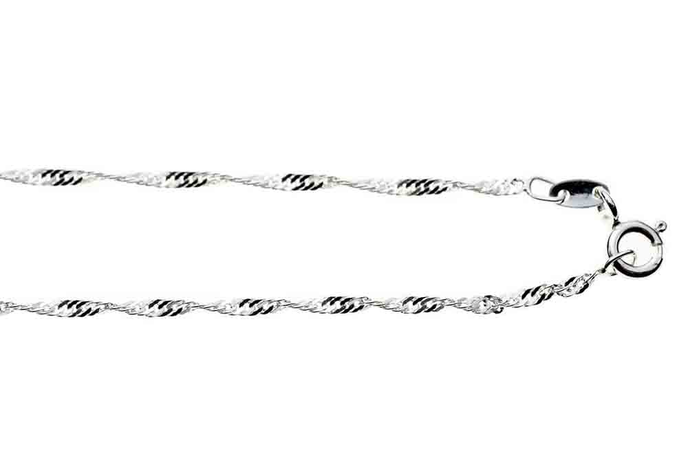 Silver Chain Singapore Curb 16 Inch