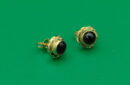 Gold Plated Earring Stud Garnet