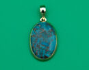 Gold Plated Pendant Oval Turquoise