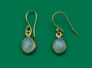 Gold Plated Earring Oval Rainbow