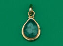 Gold Plated Pendant Emerald 2cm