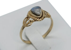Gold PL Ring Heart Moonstone