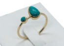 Gold PL Ring Turquoise Pear
