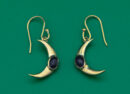 Gold Plated Earring Moon Amethyst
