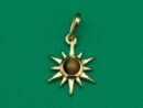 Gold Plated Pendant Sun Tiger Eye