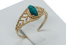 Gold PL Ring MRQ Turquoise