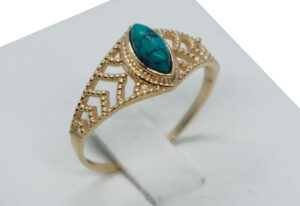 Gold PL Ring MRQ Turquoise